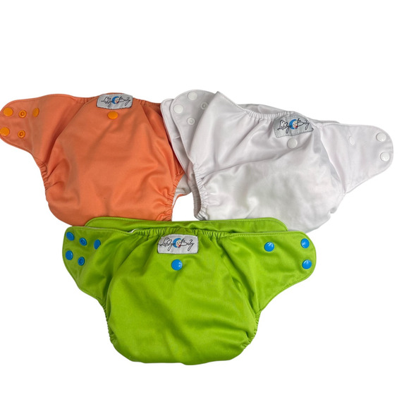 Lot of 3 Lalabye Baby Cloth Diapers Covers Bamboo Inserts Liners One Size EUC - Picture 1 of 6